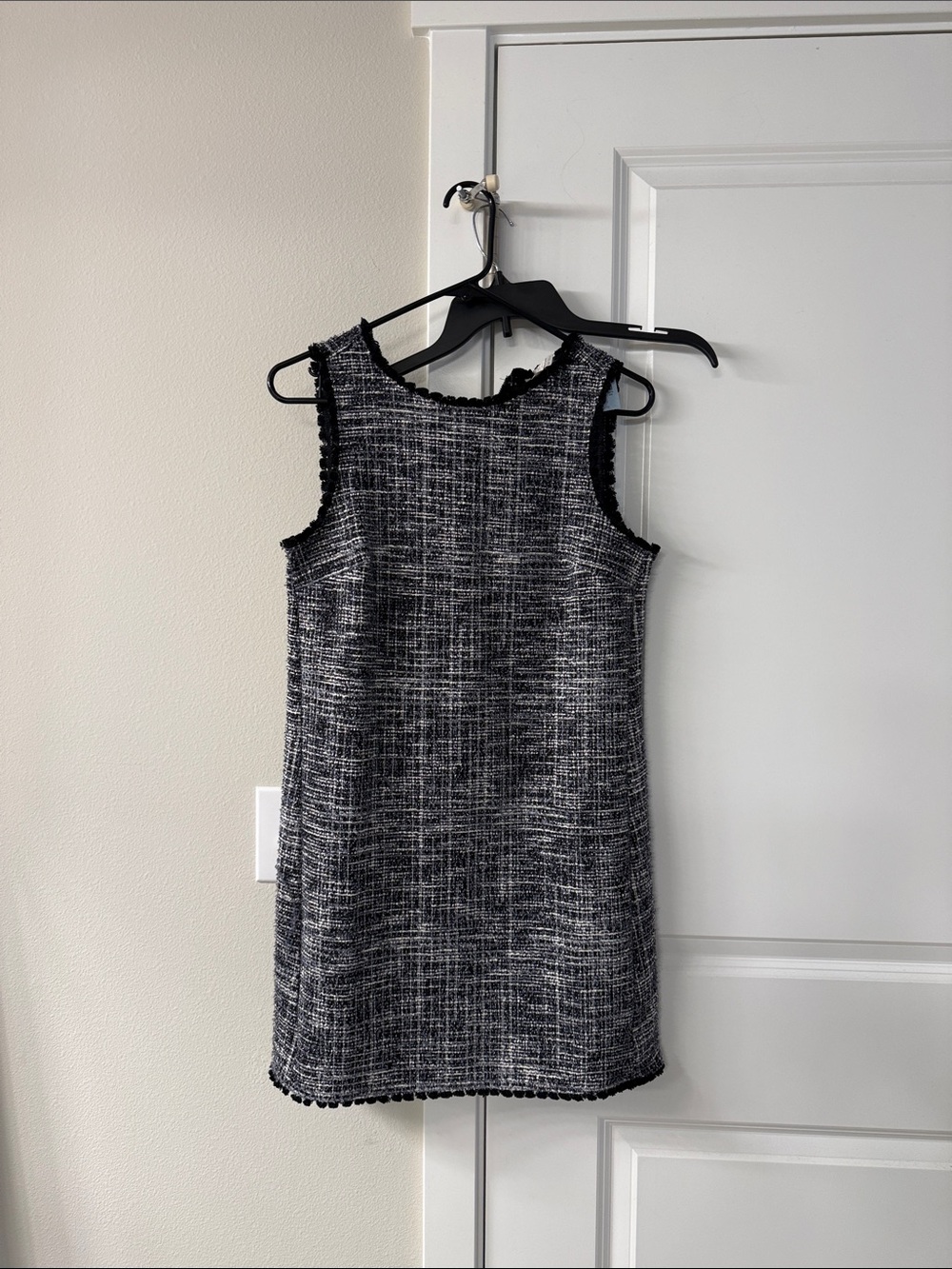 LOFT Black & blue Tweed Mini Shift Dress